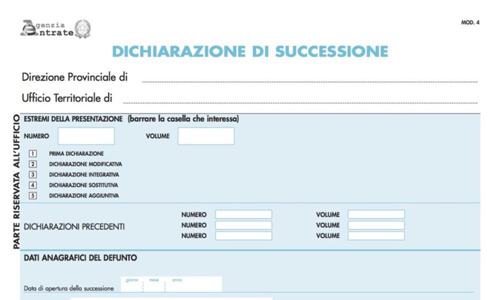 Dichiarazione di Successione